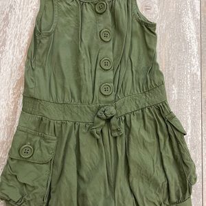 Baby girl romper Army Green snap closure size 18 Mos Oshkosh